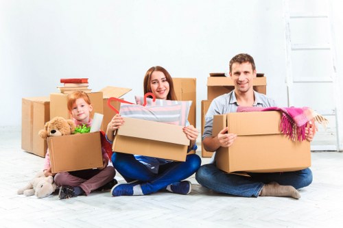 Checklist and packed boxes for a flat move in Sydenham