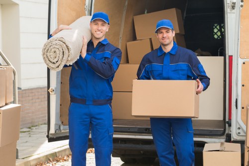 Packing boxes and moving supplies arranged for a Sydenham home move